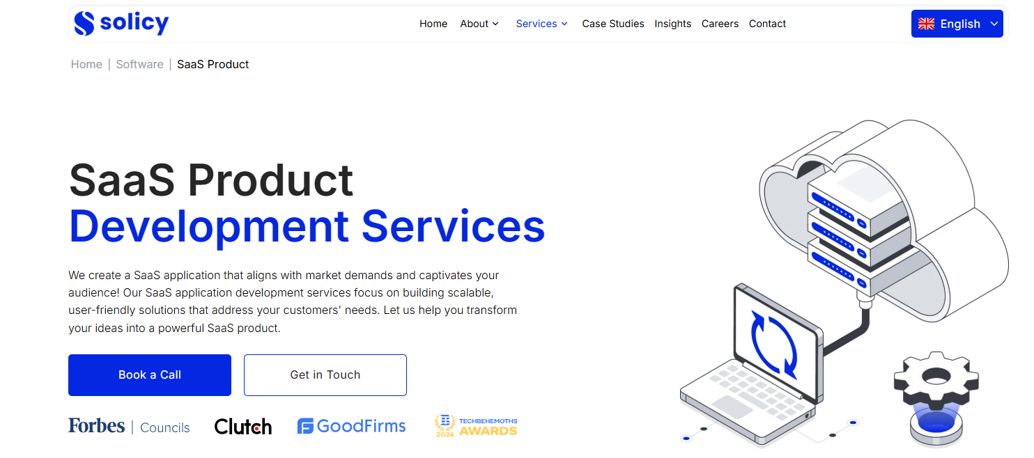 Solicy Website Screenshot SaaS page